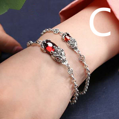 Pulsera de Valentía en Plata con Granate, Calcedonia y Ágata - Image 9