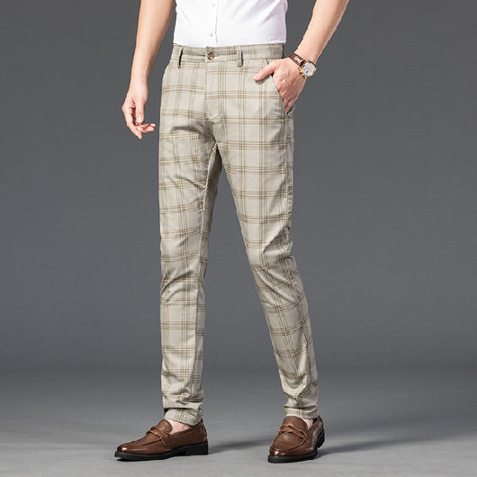 Pantalones a Cuadros Rectos Modernos para Hombre - Image 11