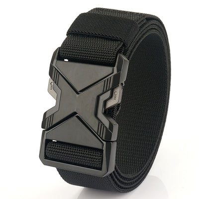 Cinturón Elástico Tejido para Hombre - Diseño Minimalista con Hebilla de Aleación - Image 3
