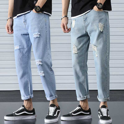 Pantalones Rectos Anchos Tobilleros Estilo Beggar para Hombre - Image 5