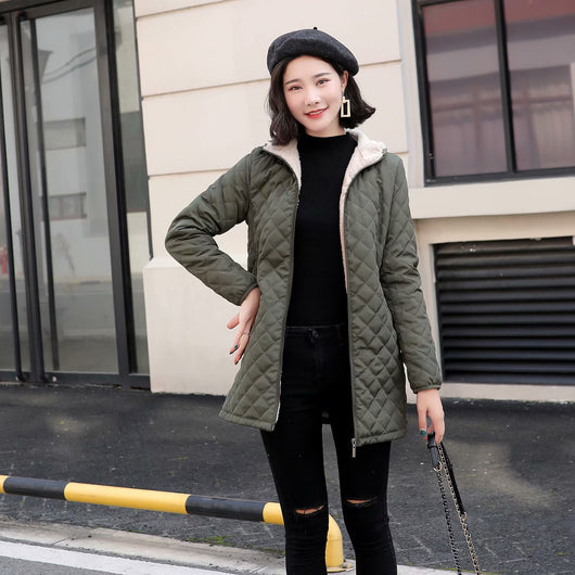 Chaqueta Puffer Acolchada Talla Grande con Forro Polar y Lana de Cordero - Image 30