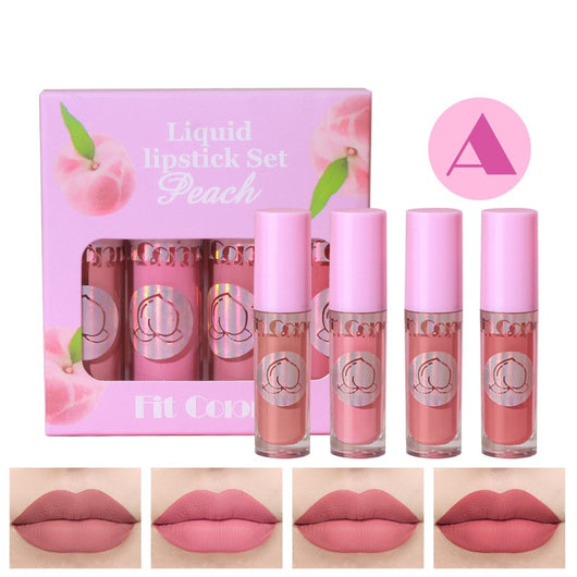 Set de 4 Labiales Mate Aterciopelados a Prueba de Manchas con Sabores Frutales - Image 4