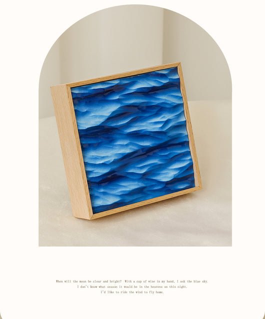 Aparador de Madera Maciza Azul con Pintura Decorativa 3D Marina - Image 6