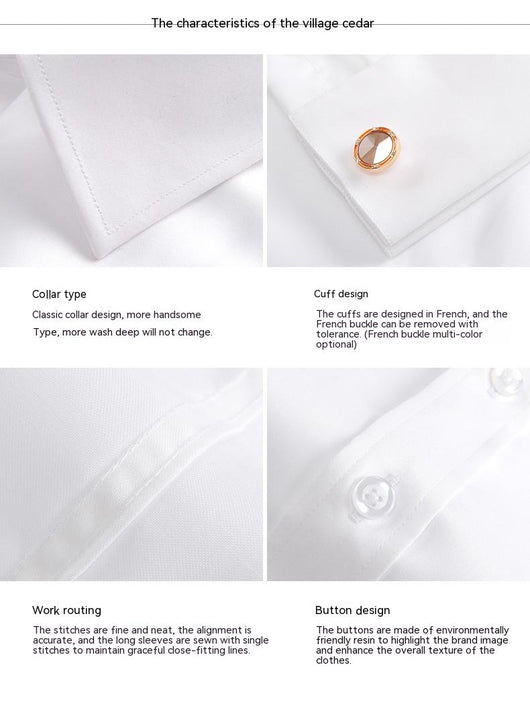 Camisa Ejecutiva de Manga Larga Color Sólido para Hombre - Image 7