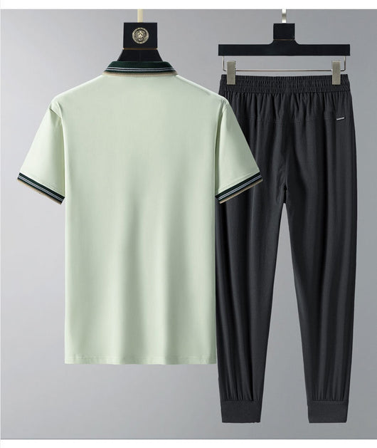 Conjunto de Polo y Pantalón Largo Transpirable de Secado Rápido para Hombre - Image 12