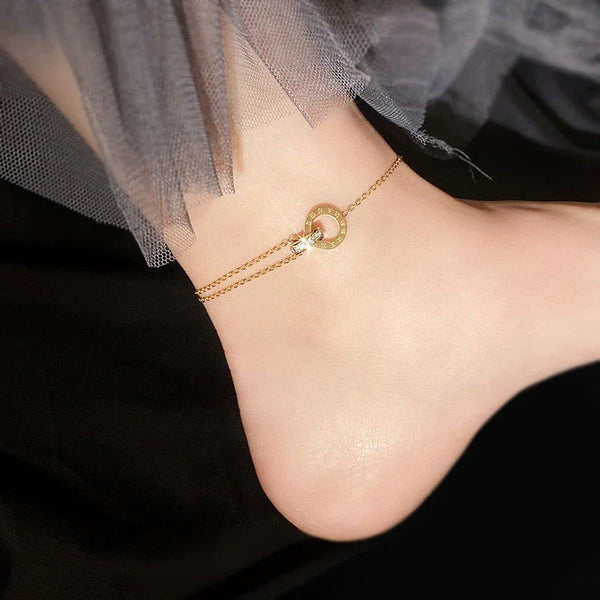 Pulsera de tobillo con eslabones entrelazados