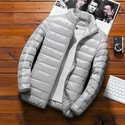 Chaqueta Deportiva Acolchada con Plumón - Colores Sólidos y Diseño Ligero para Invierno - Image 4