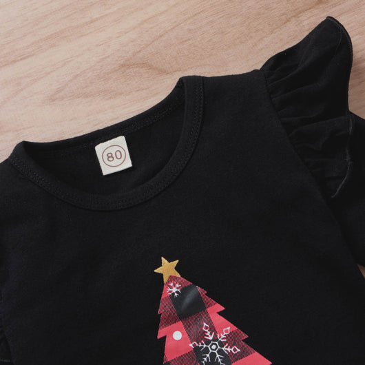 Conjunto Navideño para Niña: Playera Estampada y Falda Escocesa - Image 16