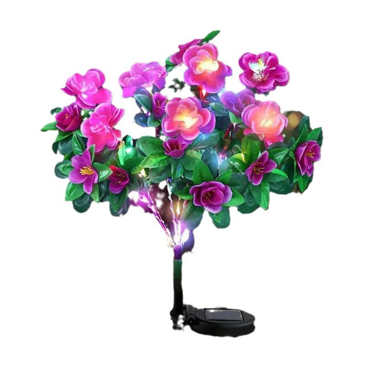 Linterna Solar Decorativa con Flores de Azalea Artificial - Image 5