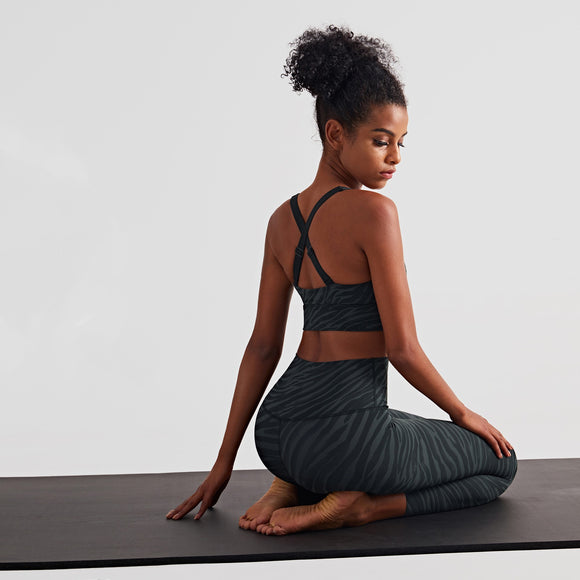 Leggins Deportivos Estampado Cebra Levanta Glúteos Cintura Alta