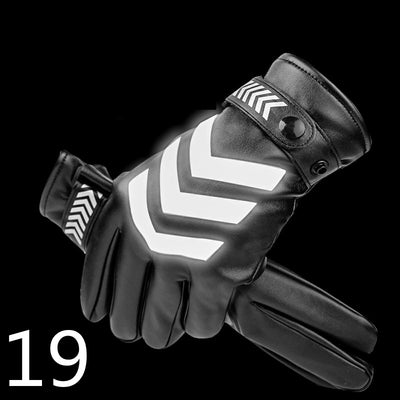 Guantes de Cuero para Moto Invierno Plus Forro Terciopelo Impermeables - Image 20