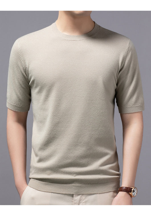 Camiseta Básica de Punto Cuello Redondo Manga Corta para Hombre - Image 16