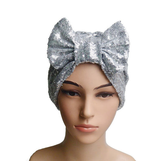 Gorro Bandana con Lazo de Lentejuelas para Mujer - Image 4