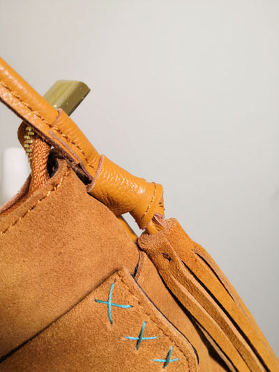 Bolso Bandolera Vintage con Fleece y Flecos Florales - Image 16