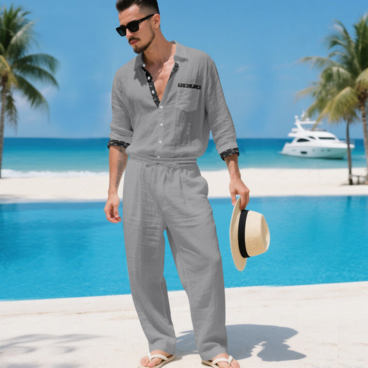 Conjunto de Lino para Hombre: Camisa y Pantalón - Image 2