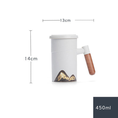 Taza de Té Artesanal con Asa de Madera, Filtro Integrado y Tapa - Image 12