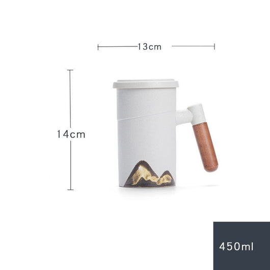 Taza de Té Artesanal con Asa de Madera, Filtro Integrado y Tapa - Image 12