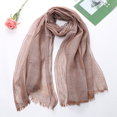 Pañuelo Tie-dye de Algodón y Lino para Mujer - Diseño Plisado Transpirable - Image 17