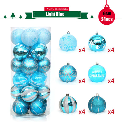 Set de 24 Bolas Navideñas Transparentes 6cm - Diseños Pintados a Mano - Image 17