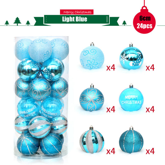 Set de 24 Bolas Navideñas Transparentes 6cm - Diseños Pintados a Mano - Image 17