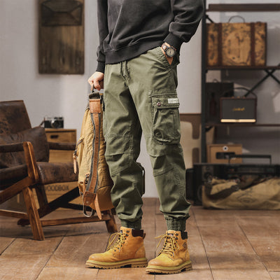 Pantalones Casuales Hombre Retro Gruesos Forrados en Forro Polar - Image 10