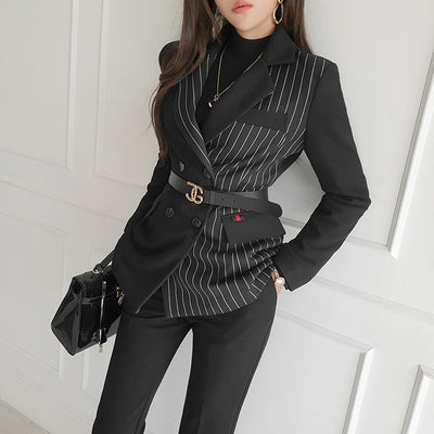 Conjunto Ejecutivo: Blazer Rayado Slim y Pantalón a Juego - Image 8