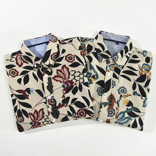 Camisa Casual Hombre Estilo Japonés con Estampado - Image 4