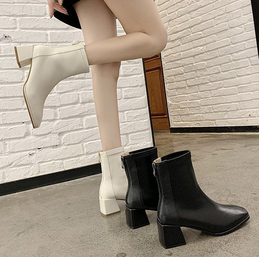 Botas Martin de Invierno con Forro Cálido - Estilo Coreano Cuadrado - Image 18