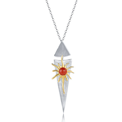 Collar Diosa del Sol en Plata de Ley con Ágata Roja - Image 6