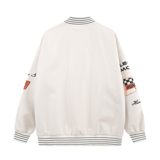 Chaqueta de Cuero PU para Motociclista con Costuras y Estampado - Image 4