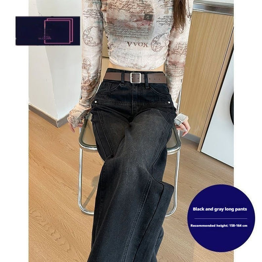Jeans Cintura Alta Gris Cemento Corte Recto Efecto Adelgazante - Image 7