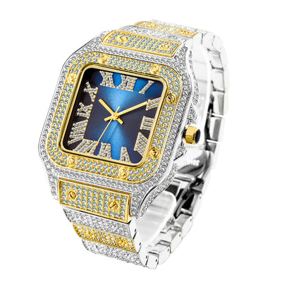 Reloj Hip Hop Cuadrado con Diamantes Completos para Hombre - Image 3