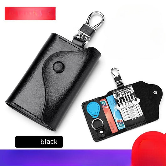 Cartera Llavero de Cuero Genuino Multifuncional Gran Capacidad - Image 7