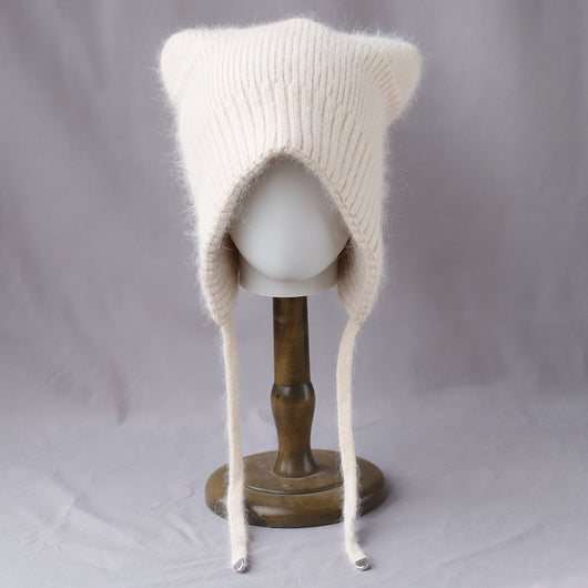 Gorro Tejido Cálido con Orejas de Gato - Pelaje de Conejo Suave - Image 8