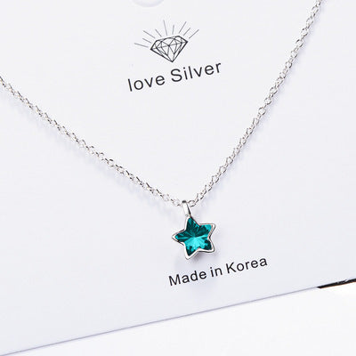 Cadena de Clavícula con Estrella Azul y Cierre de Oreja - Image 6