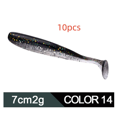Señuelo de Pesca Gusano Blando Pez Mandarina Cola T Bicolor - Image 15
