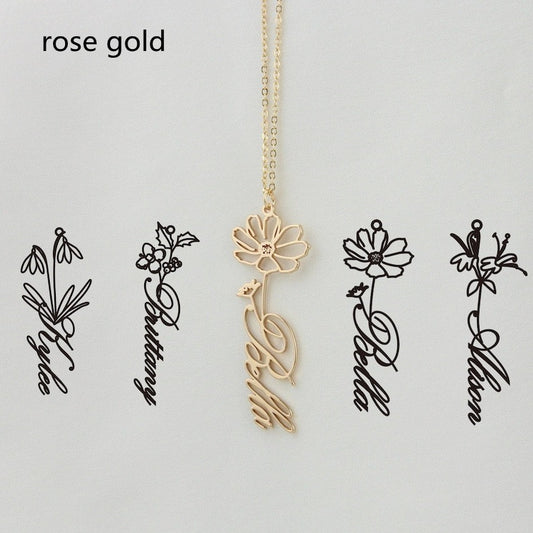 Collar Personalizado Constelación Diciembre con Nombre de Flor - Image 2