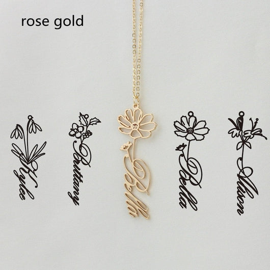 Collar Personalizado Constelación Diciembre con Nombre de Flor - Image 2