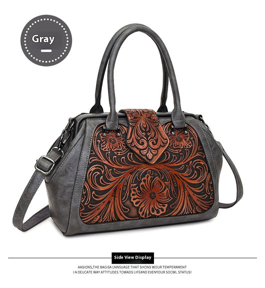 Bolso de Cuero Artesanal Tallado para Mujer con Diseño Asimétrico - Image 14