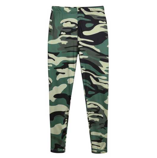 Leggings Casuales con Estampado Camuflaje Gris - Image 16