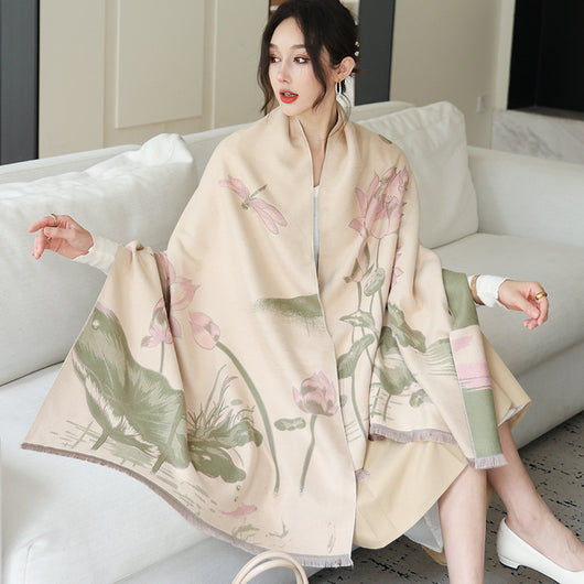 Bufanda de Cachemira Elegante Estilo Nacional Reversible Jacquard Doble Cara - Image 22