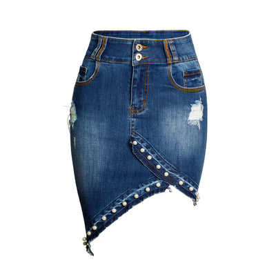 Falda Denim con Perlas Irregulares - Image 10