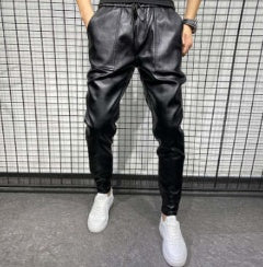 Pantalones de Cuero para Motocicleta Impermeables Ajustados Negro - Image 11