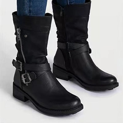 Botines Cortos Casuales con Cinturón y Tacón Bajo - Image 7