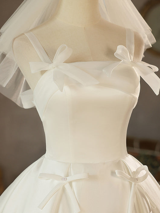 Vestido de Satén Mori Blanco para Niña - Image 10