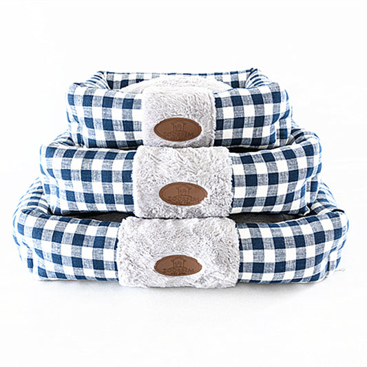 Cama Cuadrada para Gatos con Diseño Tartán - Image 2