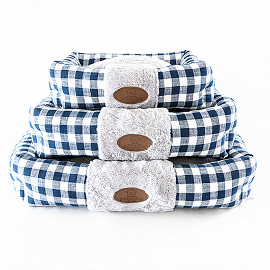 Cama Cuadrada para Gatos con Diseño Tartán - Image 2
