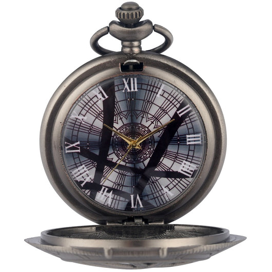 Reloj de Bolsillo Vintage Hueco con Temática de Motocicleta y Ojo Antiguo - Image 5