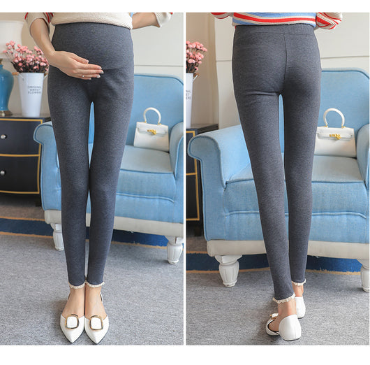 Leggins de Maternidad con Soporte Abdominal - Algodón Grueso y Terciopelo Elástico - Image 9