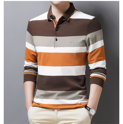 Camisa de Manga Larga con Cuello Italiano a Rayas - Image 6